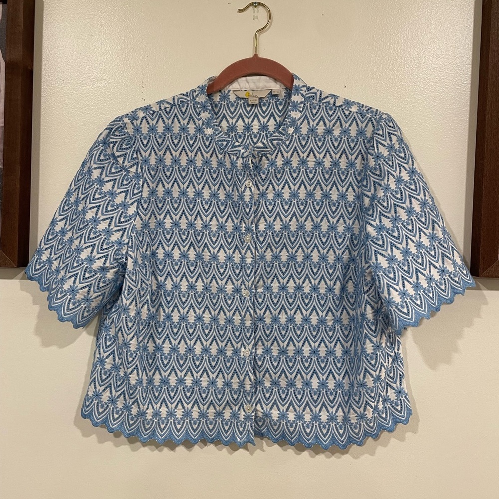 Boden Tamsin Broderie Cotton Set top and shorts